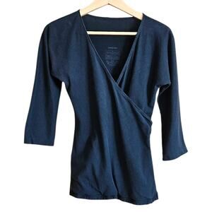 Patagonia Shirt Wrap Top 3/4 Sleeve Teal Women's Medium